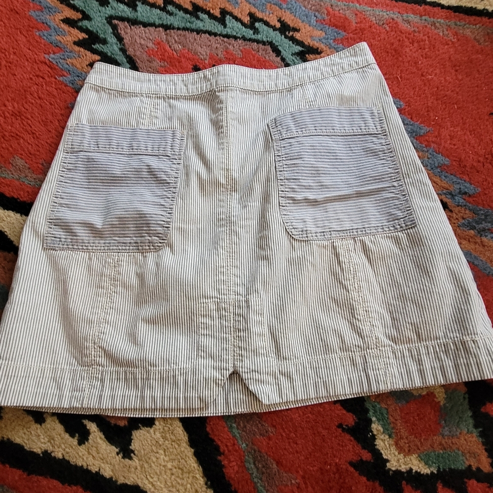 Pilcro Striped A-Line Skirt with Pockets